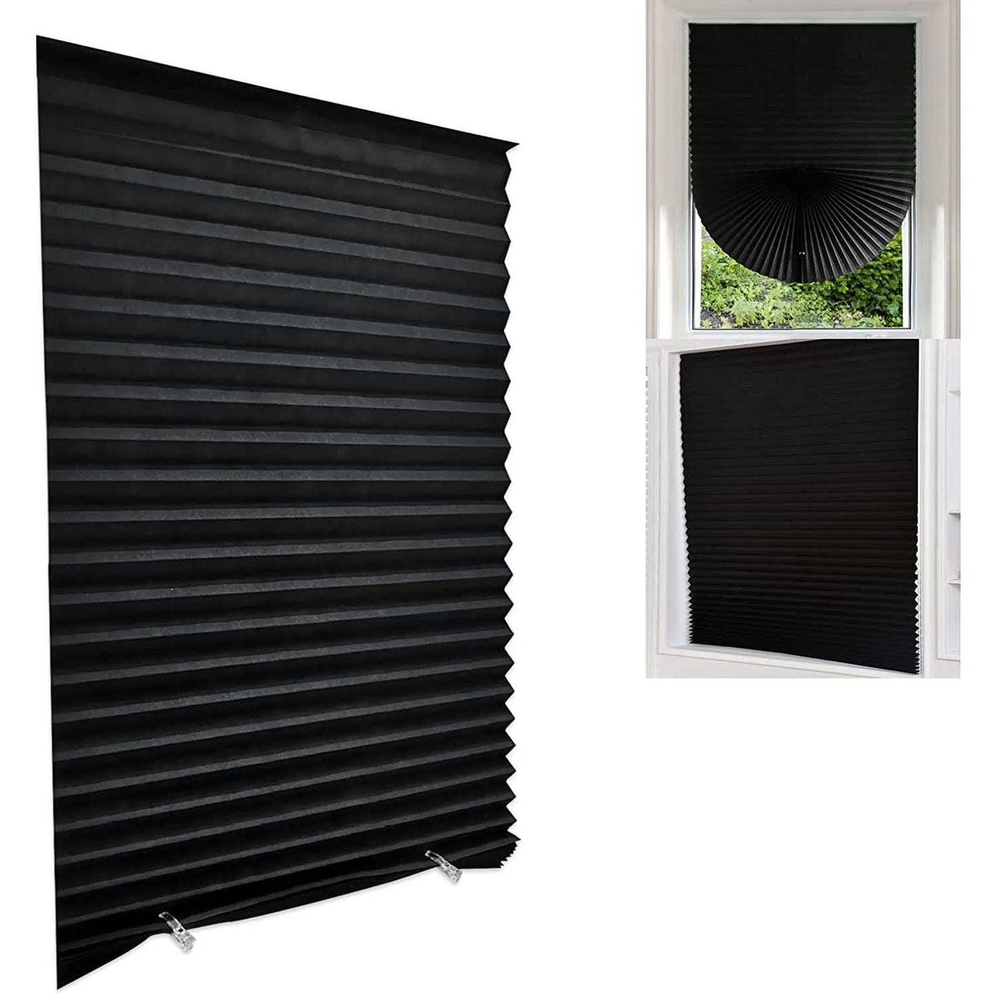 Self-Adhesive Pleated Blackout Window Blind