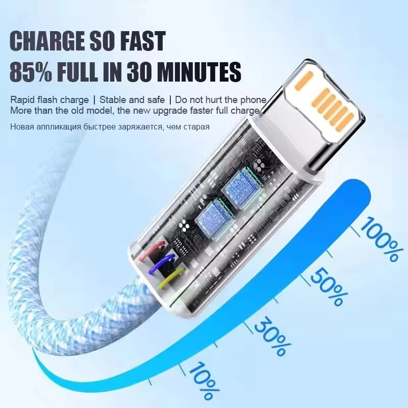 Braided USB-A to Lightning Fast Charging Cable