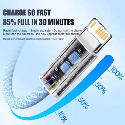 20W Braided Lightning Charging Cable with Reinforced Nylon Weave