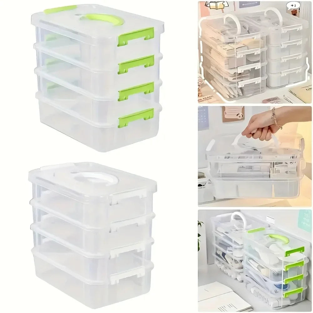 Stackable Transparent Storage Organiser Boxes