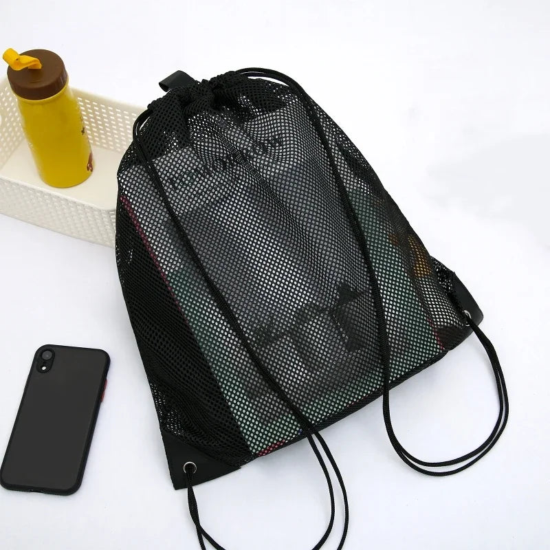 Heavy Duty Mesh Drawstring Sports Backpack