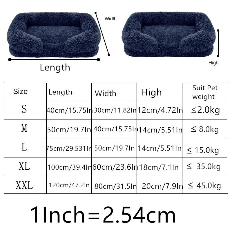 Plush Dog Bed with Removable Cover