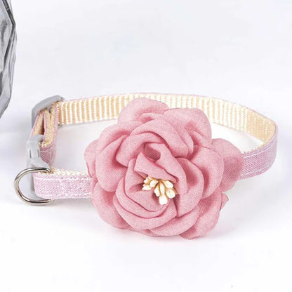 Adjustable 3D Flower Pet Collar for Cats & Small Dogs