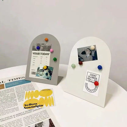 Creative Desktop Magnetic Message Board with Storage Stand