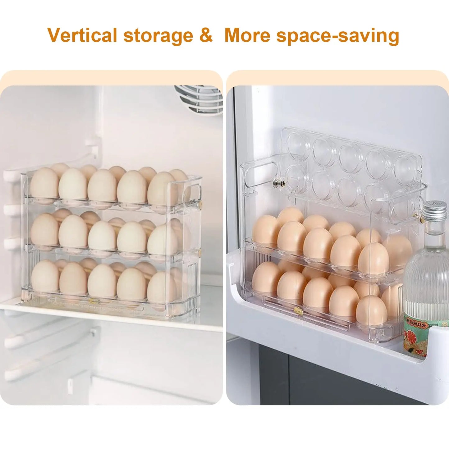 3-Layer Egg Storage Box for Refrigerator – 30 Egg Holder Organizer