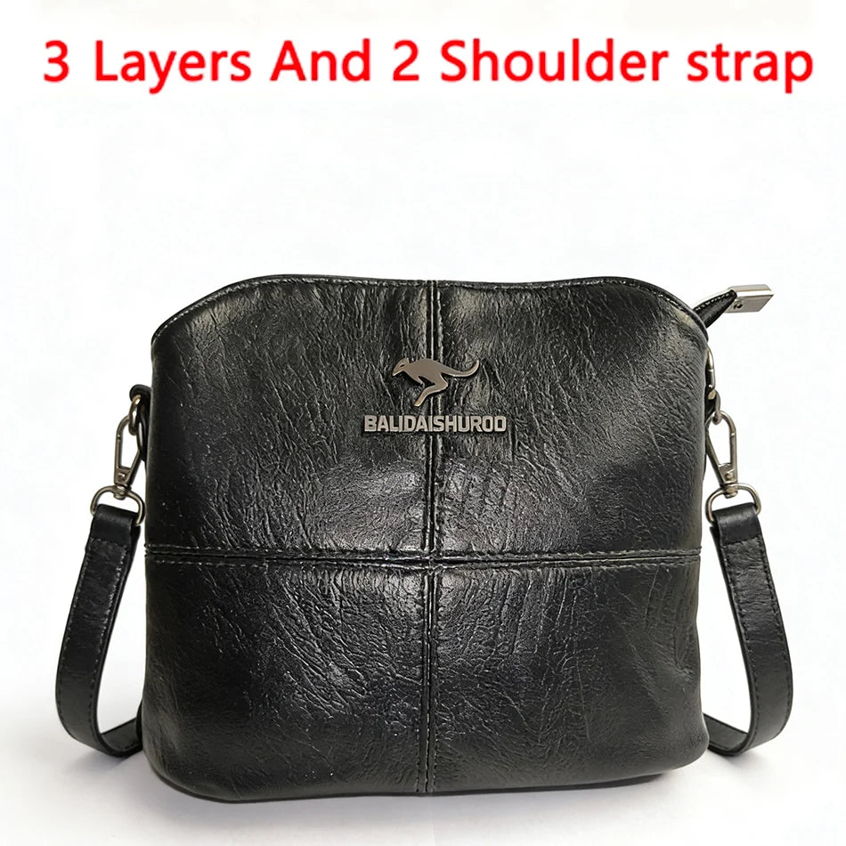 Casual Floral Embossed Leather Crossbody Shoulder Bag
