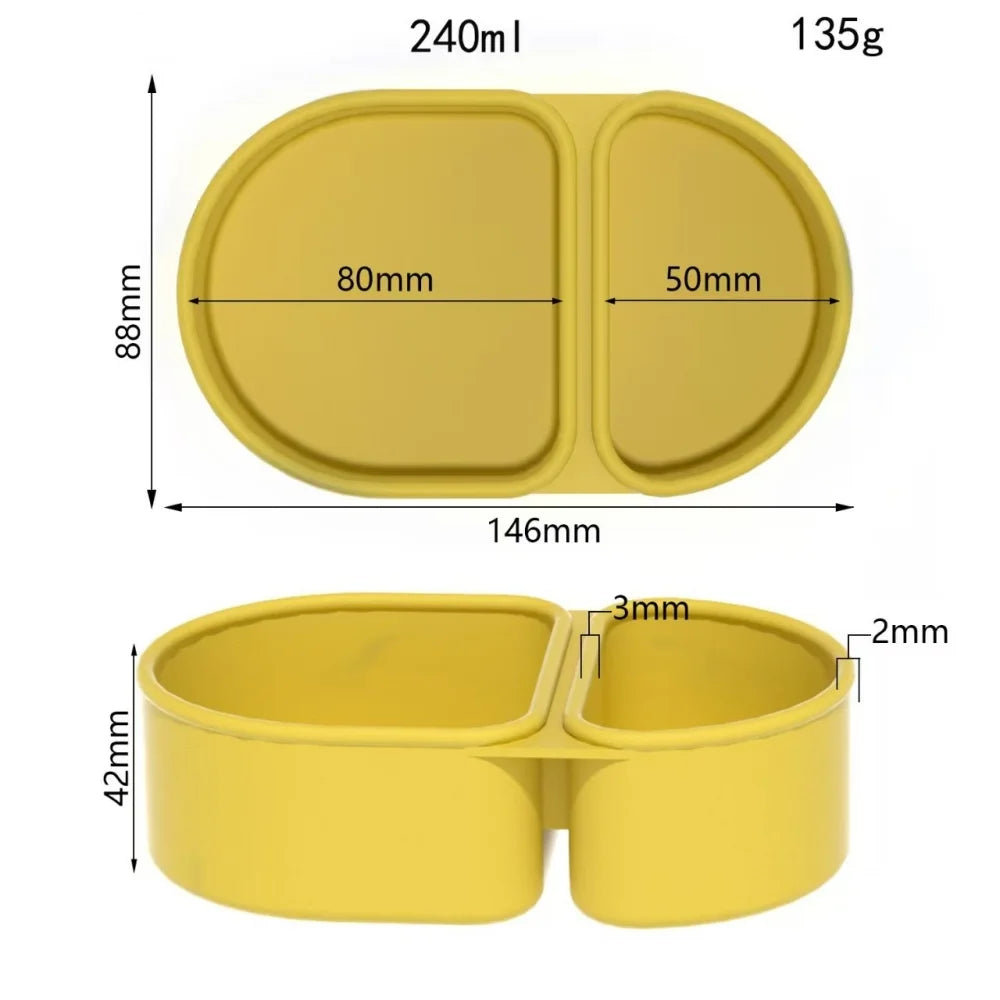 Premium Silicone Double Compartment Snack Box