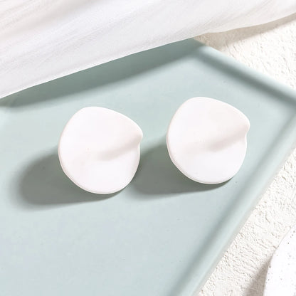 Candy Colored Button Shape Round Acrylic Earrings