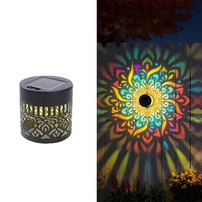 Solar Mandala Projector Garden Wall Light