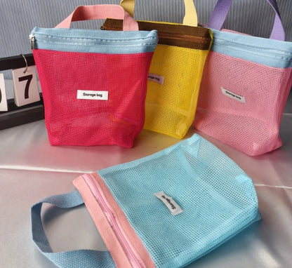 Vibrant Mesh Beach Tote Bag