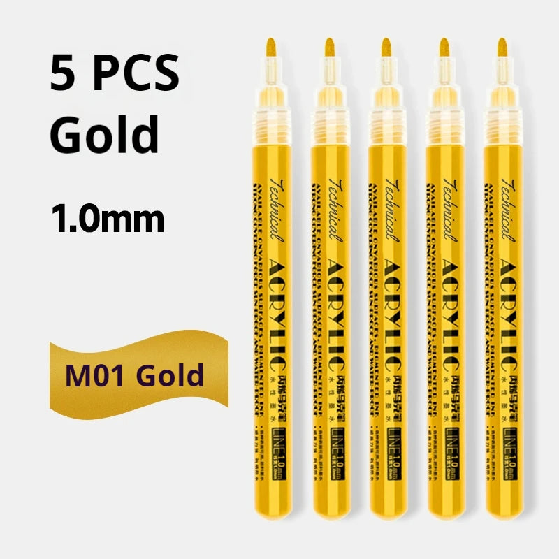Metallic Acrylic Paint Marker Pens Set
