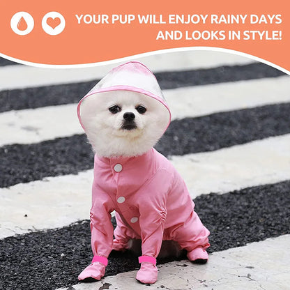 Full Body Dog Raincoat – Waterproof Hooded Pet Rain Jacket
