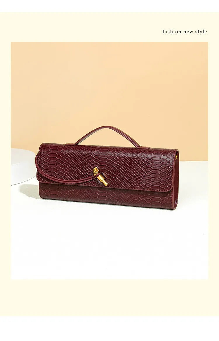 Luxury Snakeskin Top Handle Shoulder Bag