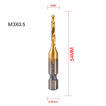 1/2/3/6Pcs Tap Drill Bit Hex Shank Titanium Plated HSS Screw Thread