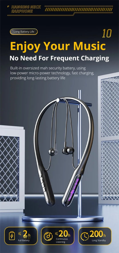 Bluetooth Sports Earphones with HD Microphone & 80-Hour Battery