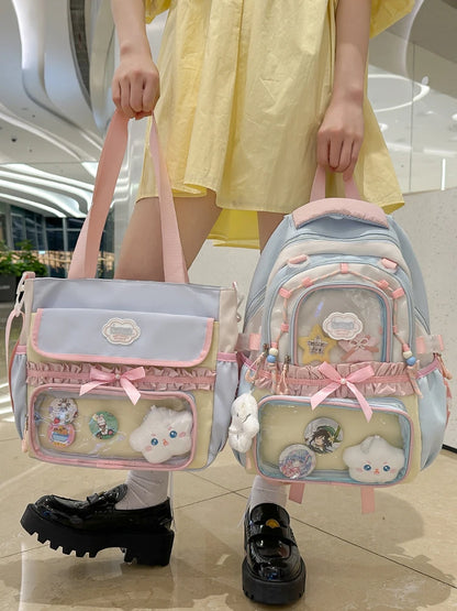 Large Capacity Girls School Backpack Set