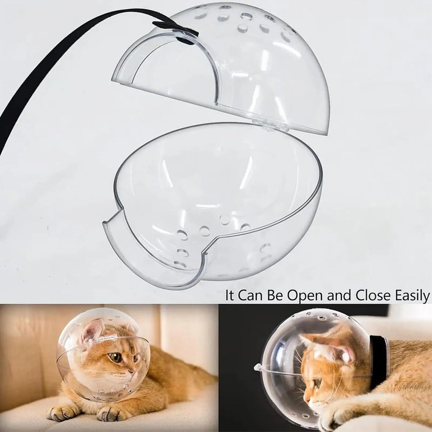 Transparent Cat Grooming Muzzle Helmet