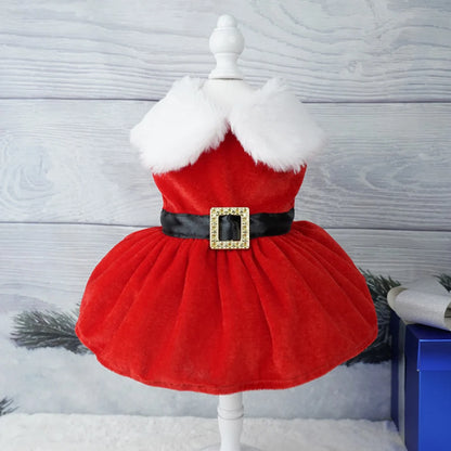 Christmas Dog Dress for Small Dogs & Cats