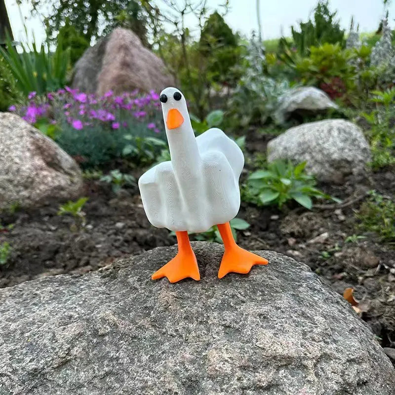 Funny Little Duck Personalized Middle Finger Resin Statue