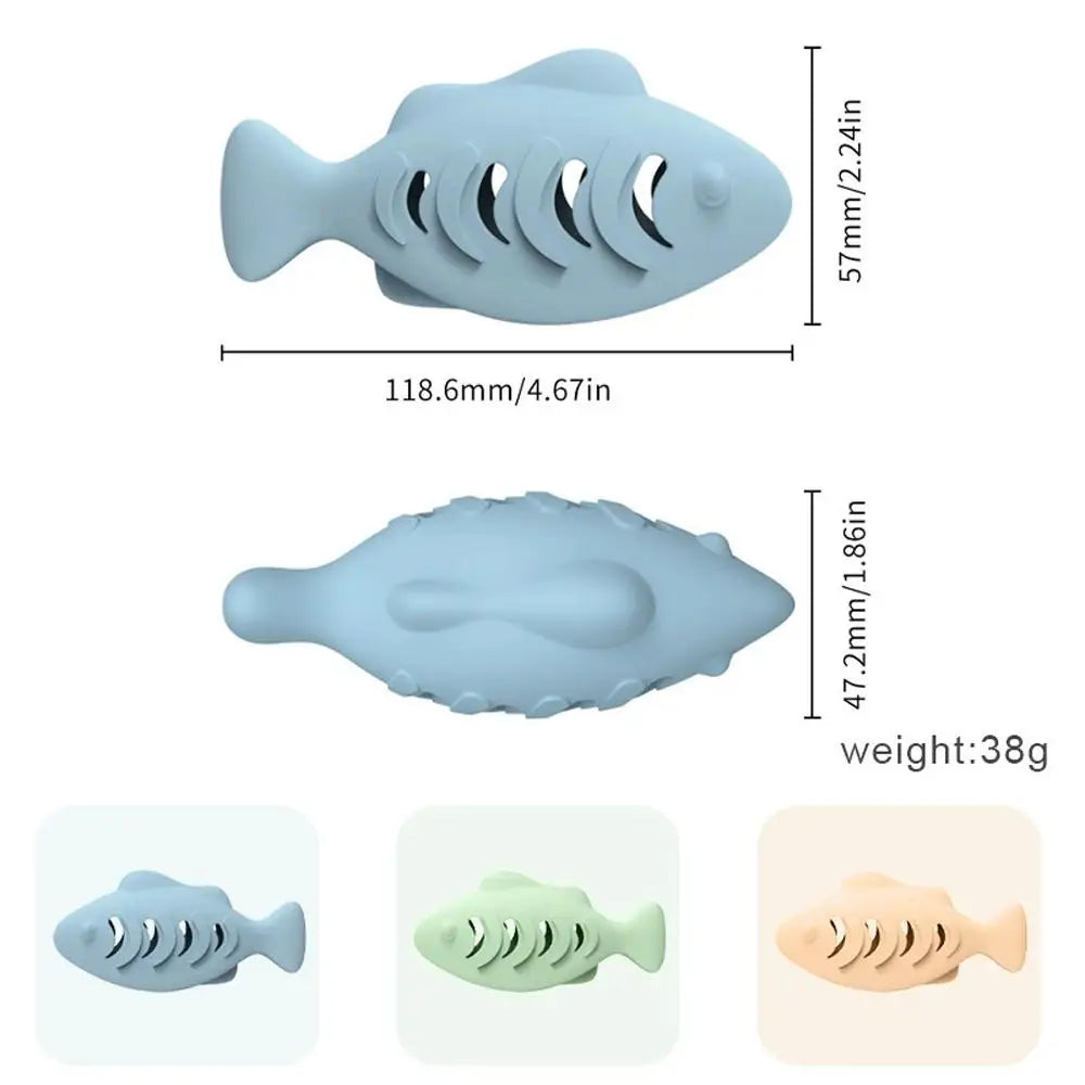 Interactive Silicone Fish Treat Dispenser Cat Toy