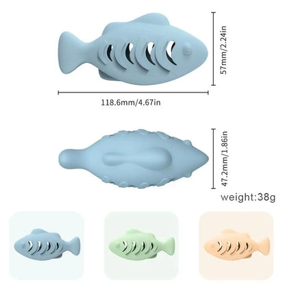 Interactive Silicone Fish Treat Dispenser Cat Toy
