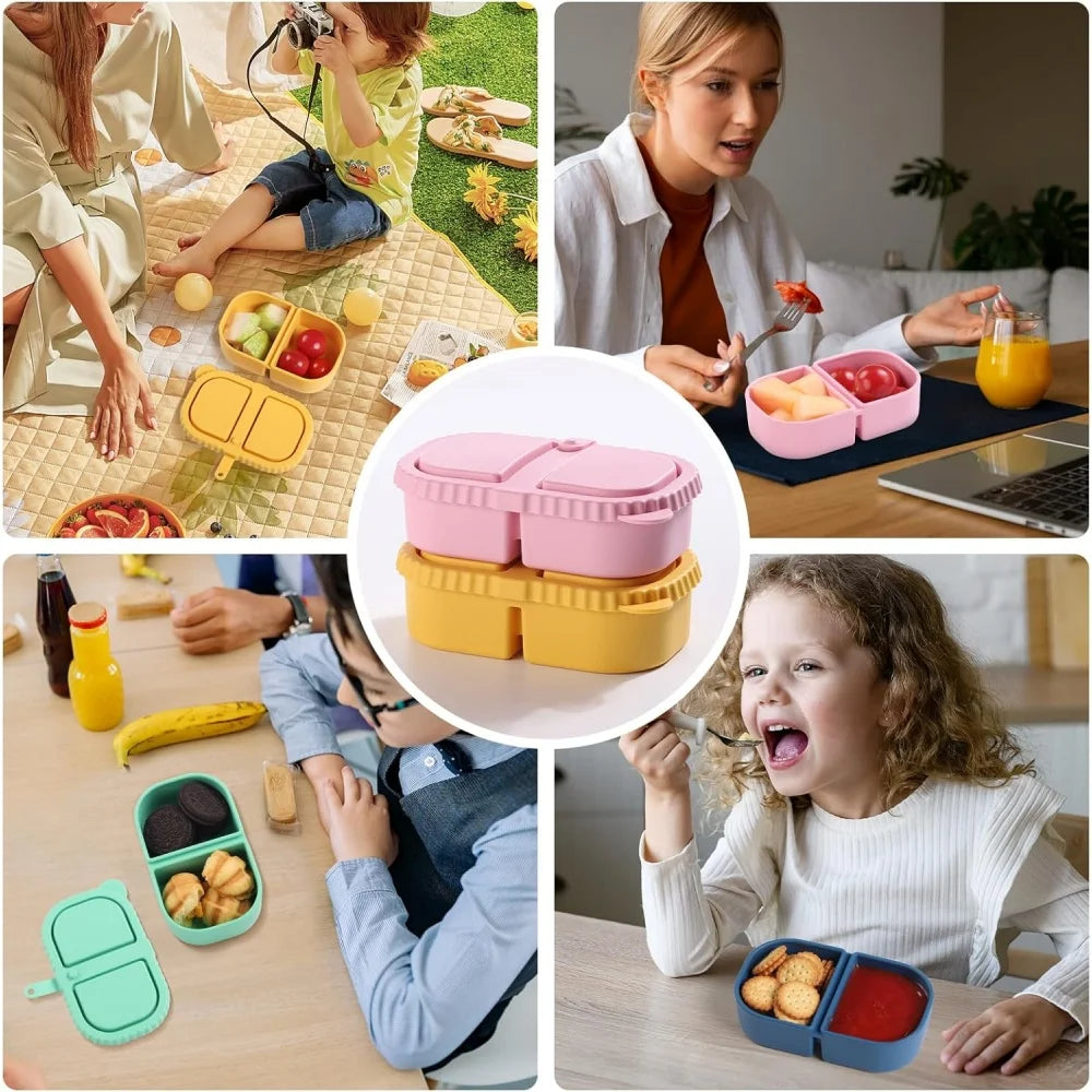 Premium Silicone Double Compartment Snack Box