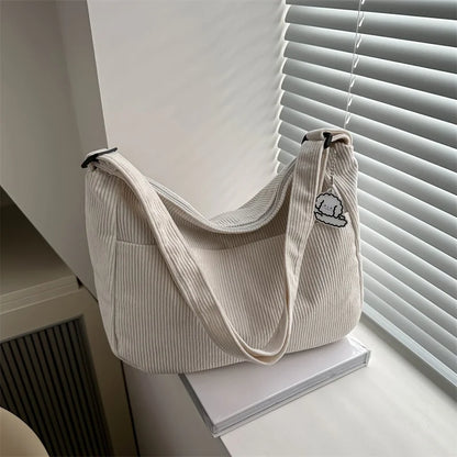 Corduroy Half Moon Shoulder Bag