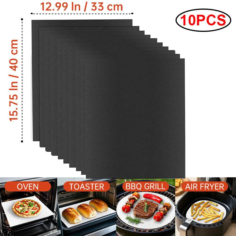 Heat Resistant Teflon Grill & Baking Mat for BBQ, Oven & Air Fryer