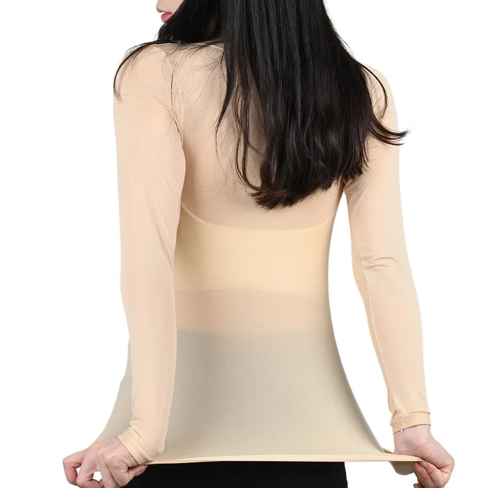 Ladies Slim Fit Thermal Long Sleeve Shirt