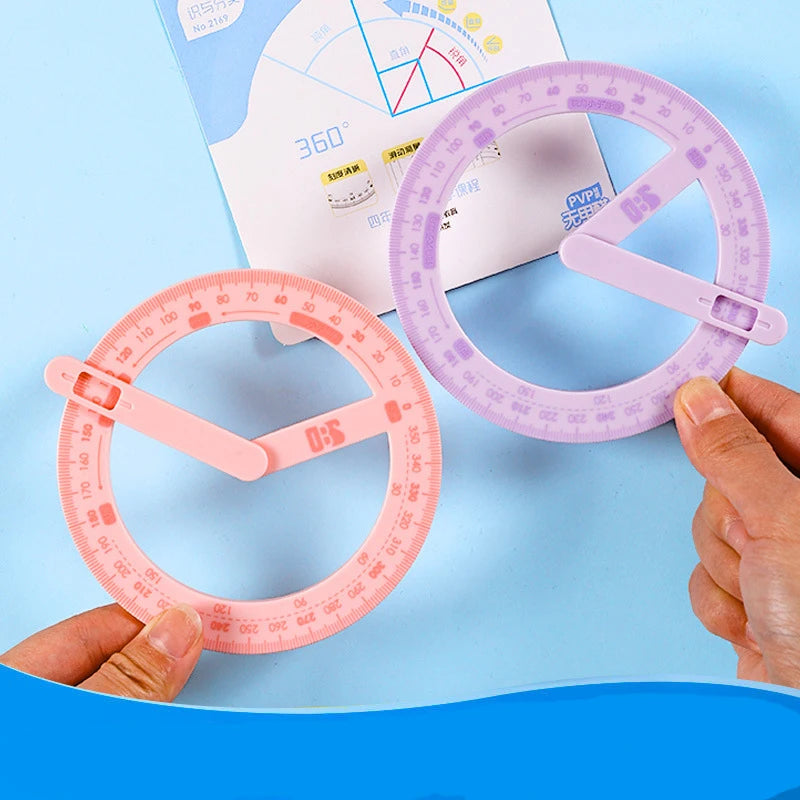 360° Rotating Angle Protractor & Geometry Ruler
