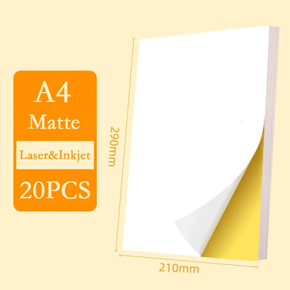 A4/A5 Self-Adhesive Sticker Paper Sheets for Printer
