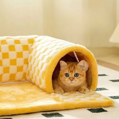 Cozy Cat Tunnel Bed with Removable Cushion