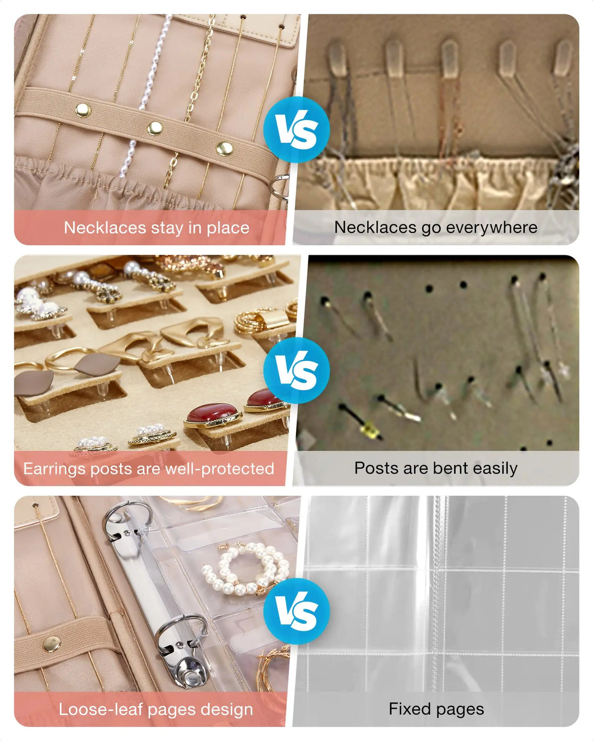 Travel Jewelry Organizer Book