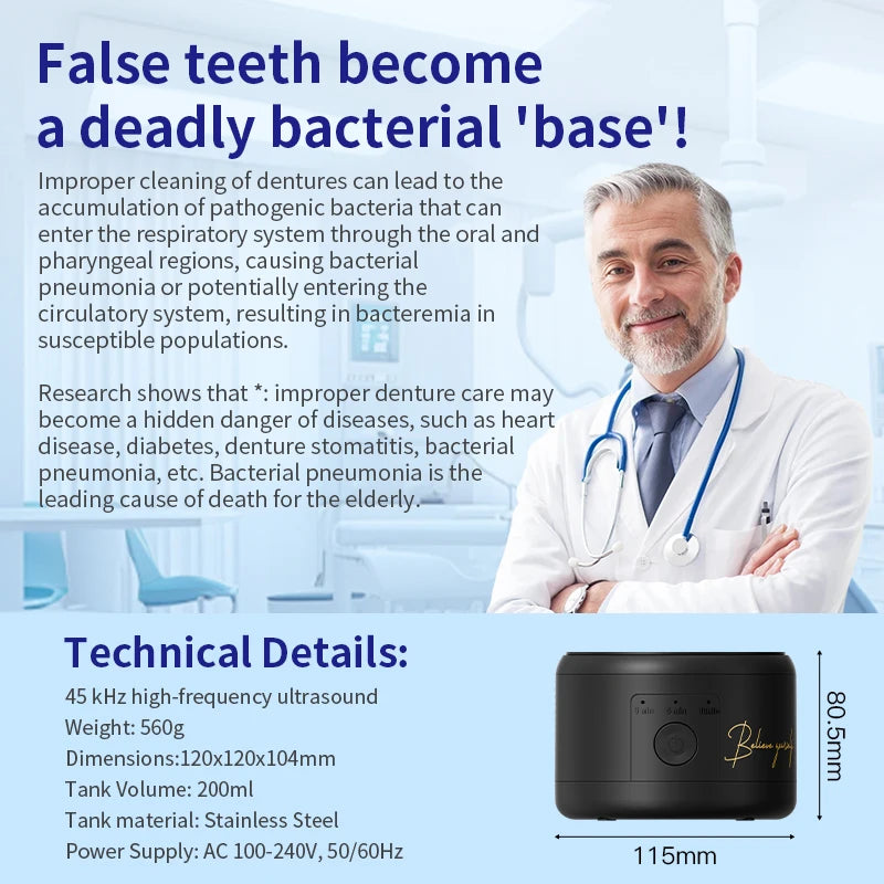 USB Ultrasonic Denture & Braces Cleaning Machine