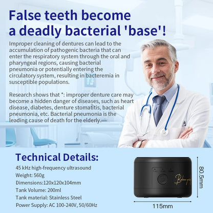 USB Ultrasonic Denture & Braces Cleaning Machine