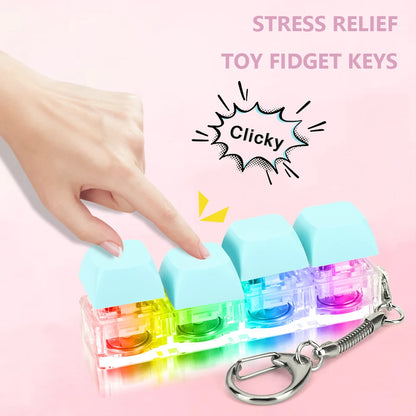 4-Key LED Keyboard Fidget Keychain