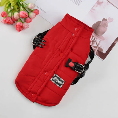 Winter Dog Vest Jacket with Harness