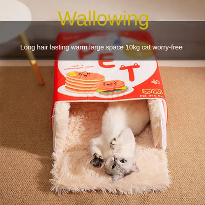 Fully Enclosed Rectangular Cat & Dog Bed