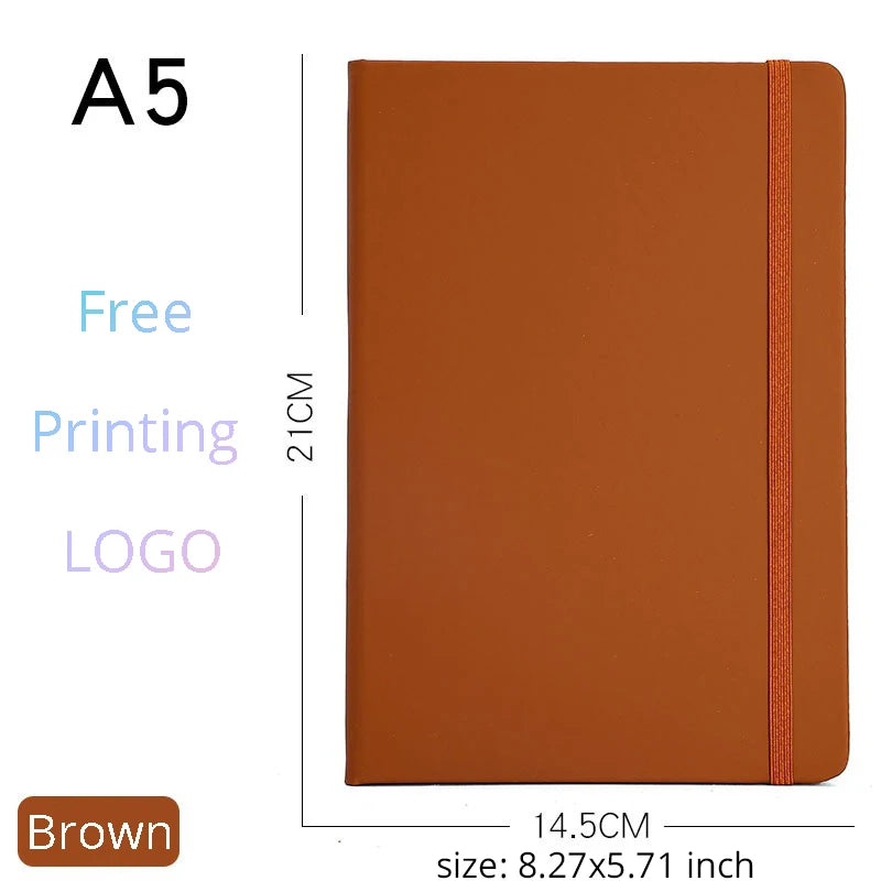 Custom A5/A6 PU Leather Notebook with Logo Printing