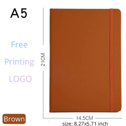 Custom A5/A6 PU Leather Notebook with Logo Printing