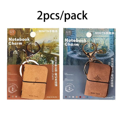 Mr. Paper PU Leather Mini Journal Keychain Set