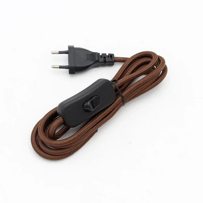 Fabric Covered EU Power Cord with Switch