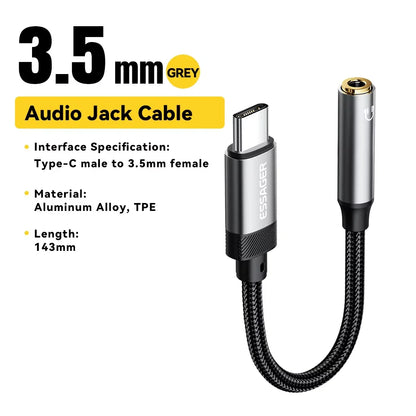 ESSAGER USB-C to 3.5mm Audio Adapter for Headphones & AUX