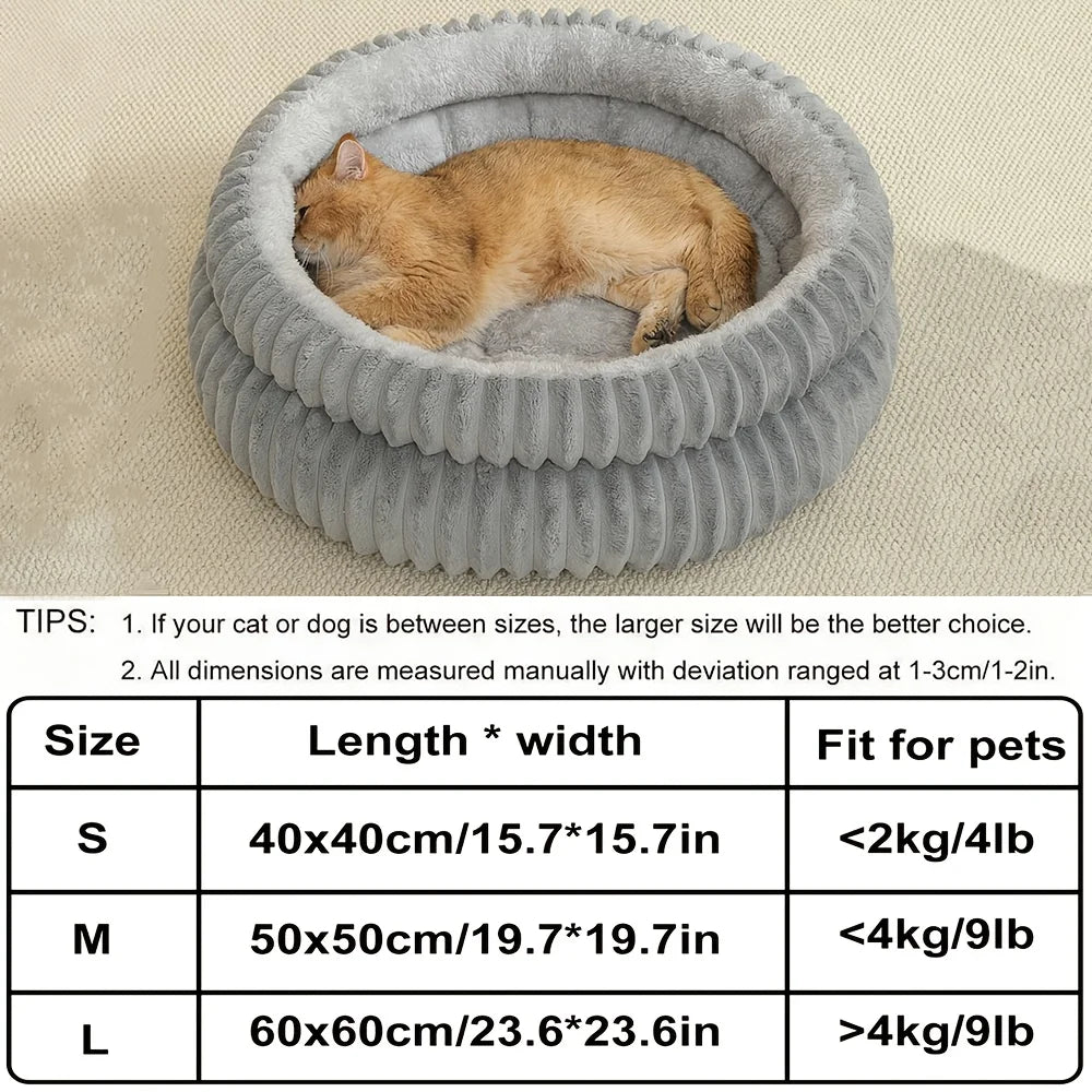 Plush Round Pet Nest Bed
