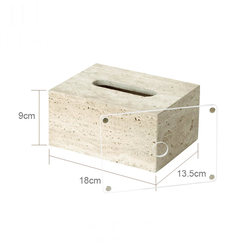 Travertine-Style Bathroom Accessories Set