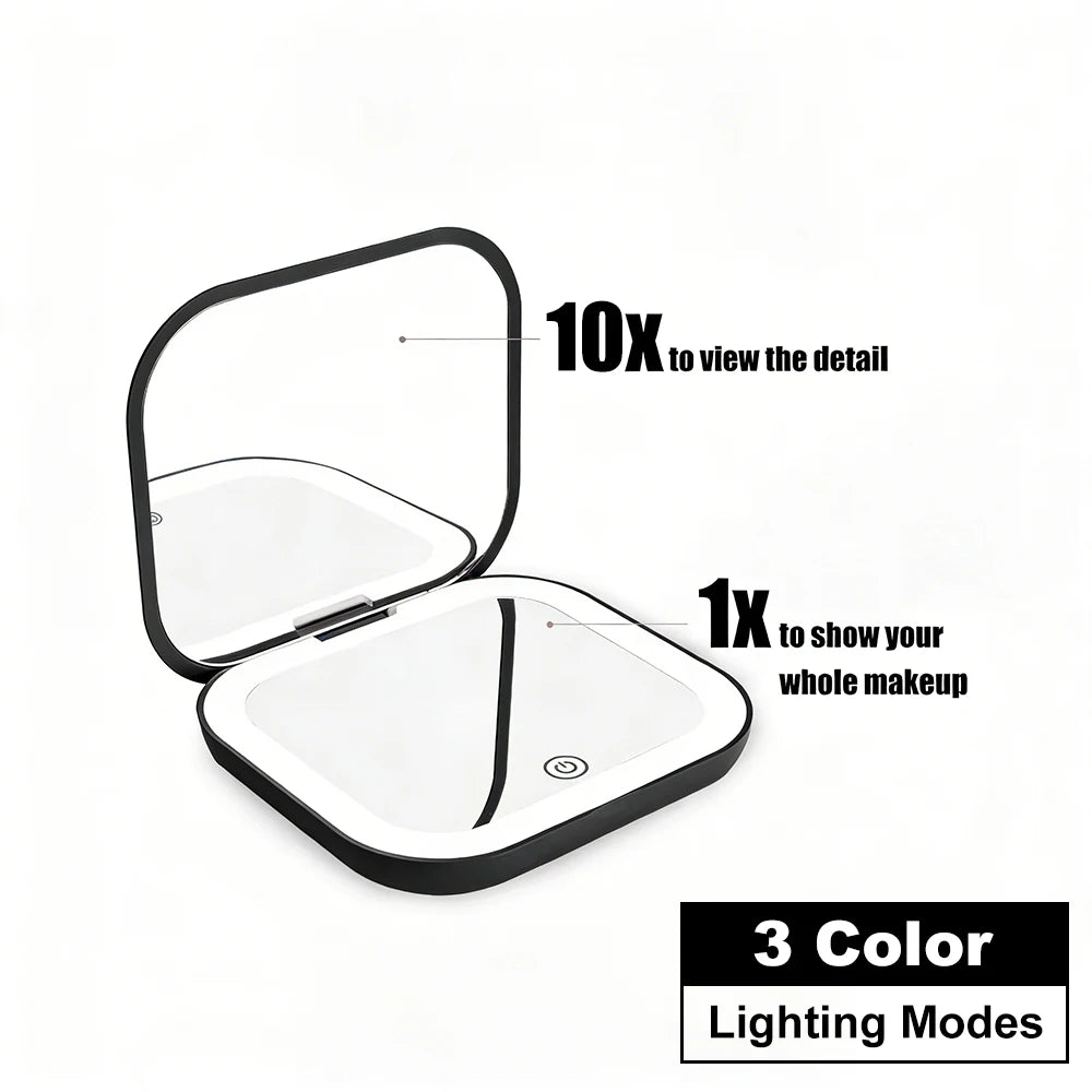 LED Folding Compact Makeup Mirror