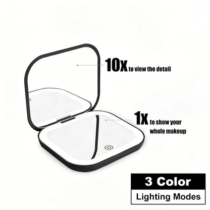 LED Folding Compact Makeup Mirror