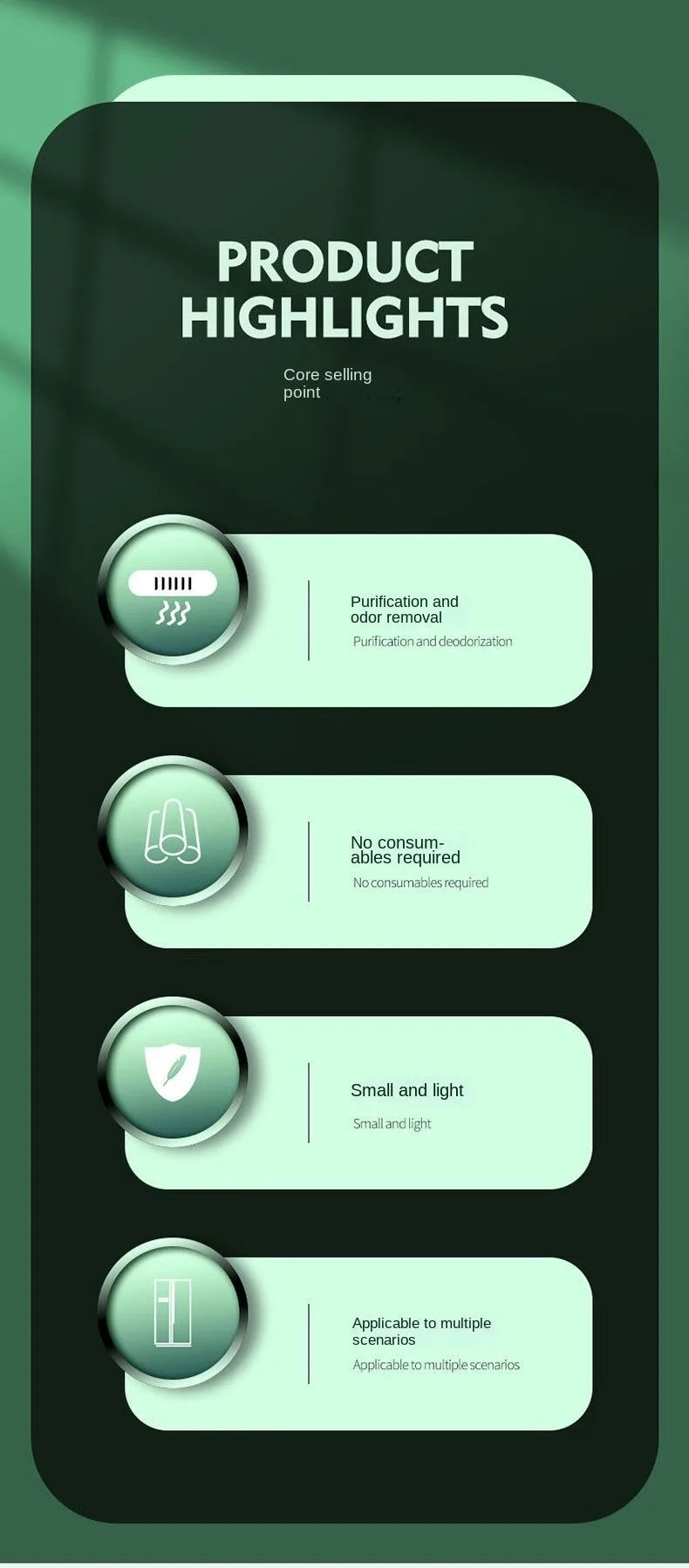 Refrigerator Deodorizer Air Purifier