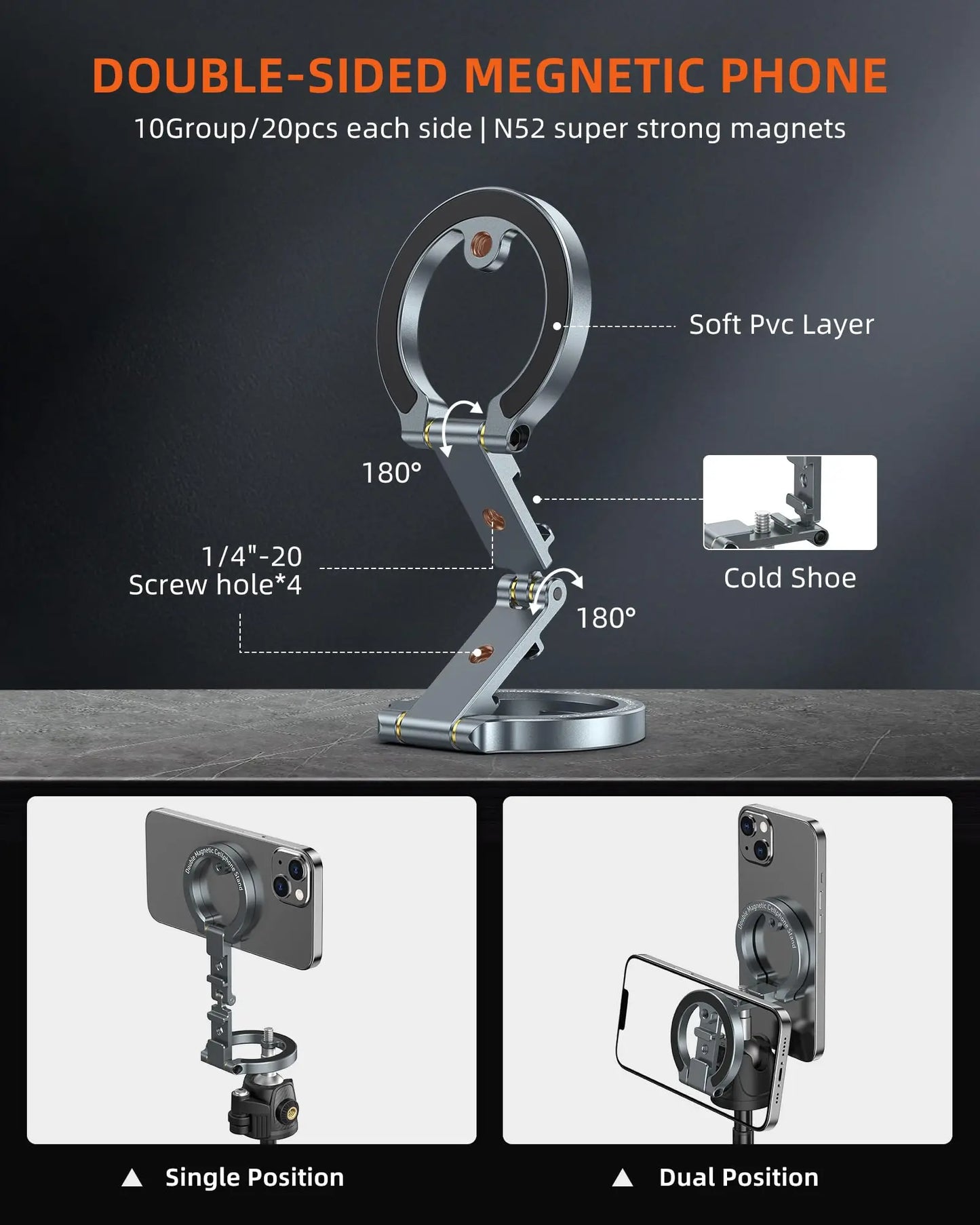 Dual Magnetic Phone Stand Mount