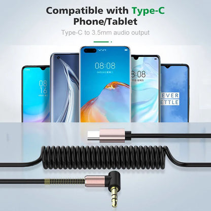 USB-C to 3.5mm Retractable AUX Audio Cable